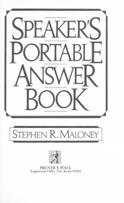 Speaker's portable answer book by Stephen R. Maloney