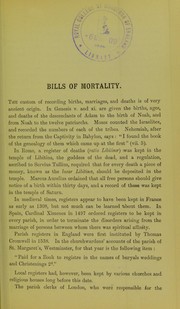 Cover of: Bills of mortality
