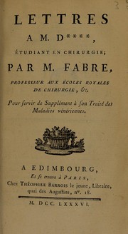 Cover of: Lettres à M. D****, étudiant en chirurgie
