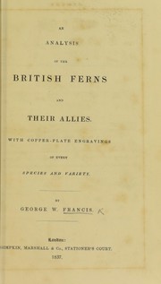 Cover of: An analysis of the British ferns and their allies
