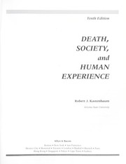 Cover of: Death, society, and human experience by Robert Kastenbaum