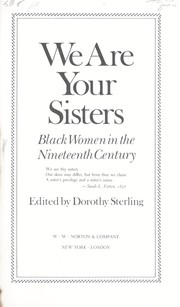 Cover of: We are your sisters : Black women in the 19th century by 