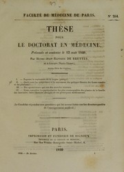 Cover of: Th©·se pour le doctorat en m©♭decine by Henri-Jean-Baptiste de Brettes, Henri-Jean-Baptiste de Brettes