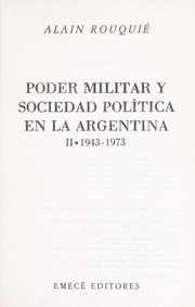 Cover of: Poder militar y sociedad política en la Argentina