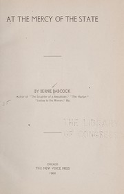 Cover of: At the mercy of the state