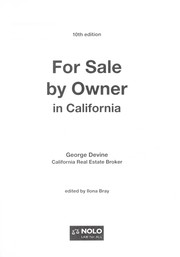 Cover of: For sale by owner in California | George Devine