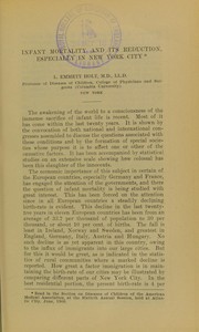 Cover of: Infant mortality and its reduction, especially in New York City by Holt, L. Emmett