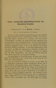 Ueber verschiedene Anwendungsweisen meines Harzklebeverbandes by Ludwig Heusner