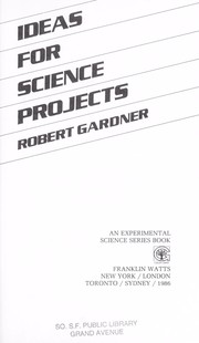 Cover of: Ideas for Science Projects (Experimental Science Series)