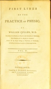 Cover of: First lines on the practice of physic