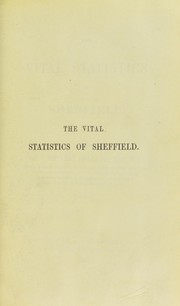 Cover of: The vital statistics of Sheffield