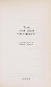 Cover of: Nuovi poeti italiani contemporanei by a cura di Roberto Galaverni.