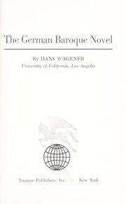 Cover of: The German baroque novel.