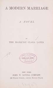 Cover of: A modern marriage by Lanza, Clara Marquise