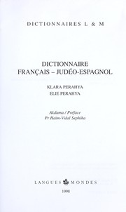 Cover of: Dictionnaire français--judéo-espagnol by Klara Perahya
