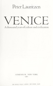 Cover of: Venice, a thousand years of culture and civilization
