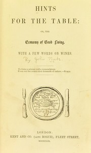 Cover of: Hints for the table