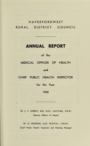 Cover of: [Report 1965] | Haverfordwest (Wales). Rural District Council. n  77004882
