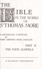 Cover of: The Bible in the works of Thomas More.