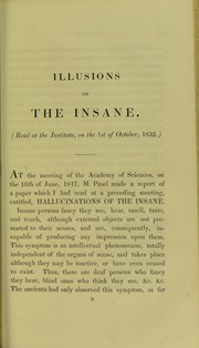Cover of: Observations on the illusions of the insane, and on the medico-legal question of their confinement by William Liddell, Etienne Esquirol