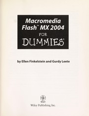 Cover of: Macromedia Flash MX 2004 for dummies