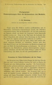 Cover of: Fortgesetzte Untersuchungen ©ơber die Kohlens©Þure der Muskeln