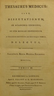 Cover of: Thesaurus medicus by Smellie, William