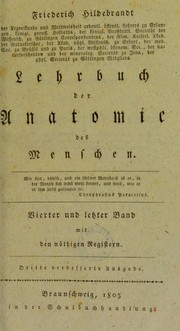 Cover of: Lehrbuch der Anatomie des Menschen by Georg Friedrich Hildebrandt