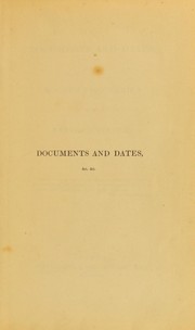 Cover of: Documents and dates of modern discoveries in the nervous system