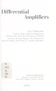 Cover of: Differential amplifiers by Lawrence Joseph Giacoletto