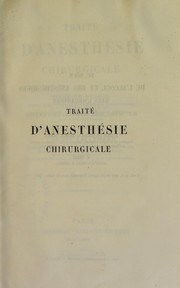 Cover of: Trait©♭ d'anesth©♭sie chirurgicale