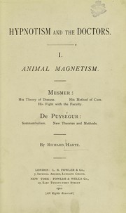 Cover of: Hypnotism and the doctors