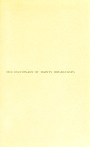 Cover of: The dictionary of dainty breakfasts