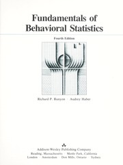 Cover of: Fundamentals of behavioral statistics by Richard P. Runyon