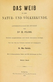 Cover of: Das Weib in der Natur- und V©œlkerkunde: anthropologische Studien