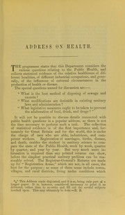 Cover of: Address on health