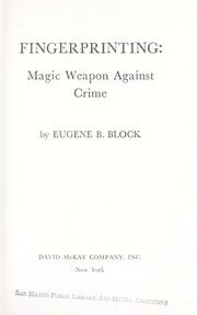 Cover of: Fingerprinting, magic weapon against crime