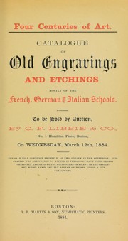 Cover of: Catalogue of old engravings and etchings mostly of the French, German & Italian schools