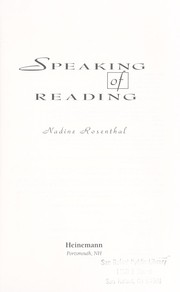 Cover of: Speaking of reading
