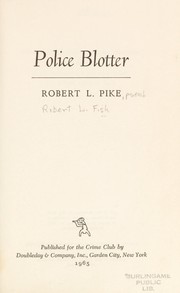Cover of: Police blotter