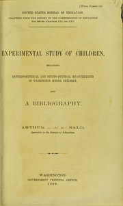 Cover of: Experimental study of children | Arthur MacDonald