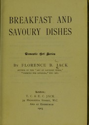 Cover of: Breakfast and Savoury Dishes