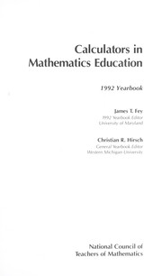 Cover of: Calculators in mathematics education