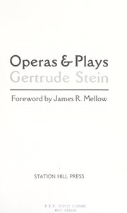 Cover of: Operas & plays by Gertrude Stein