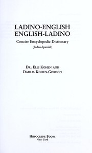 Cover of: Ladino-English/English Ladino concise encyclopaedic dictionary (Judeo-Spanish)