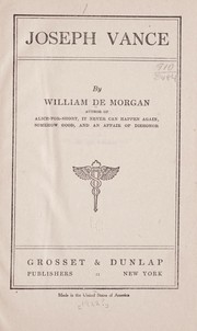 Cover of: Joseph Vance by William Frend De Morgan