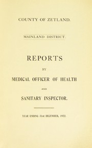 Cover of: [Report 1922] by Shetland (Scotland). County Council