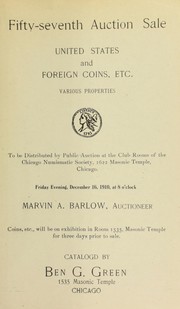 Cover of: Fifty-seventh auction sale: United States and foreign coins, etc