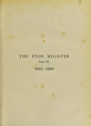 Cover of: The Eton register