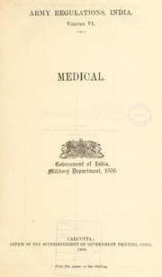 Cover of: Army regulations, India: Medical